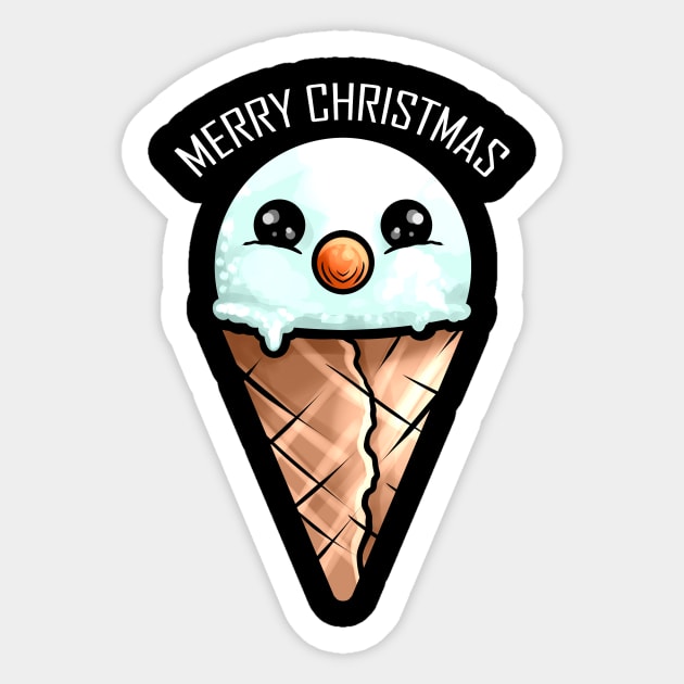 Snowman Ice Cone Merry Christmas Sticker by SinBle